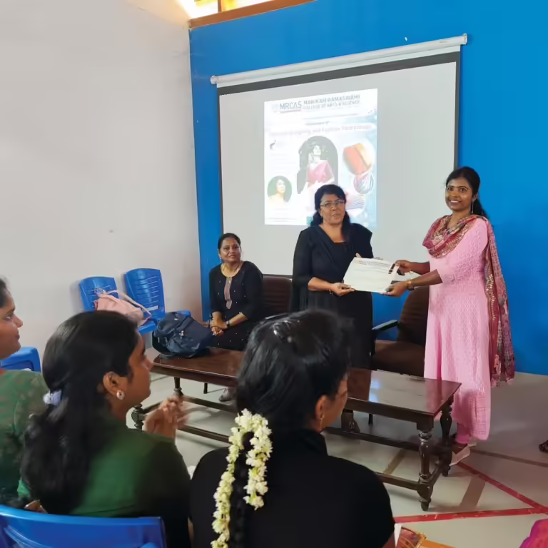 The Department Of Costume Designing And Fashion Technology Recently Hosted A Successful Bridal Saree Draping Class, Led By Our Esteemed Chief Guest, Ms. Jenita Young, Proprietor Of She Beauty Care And Tra (3)