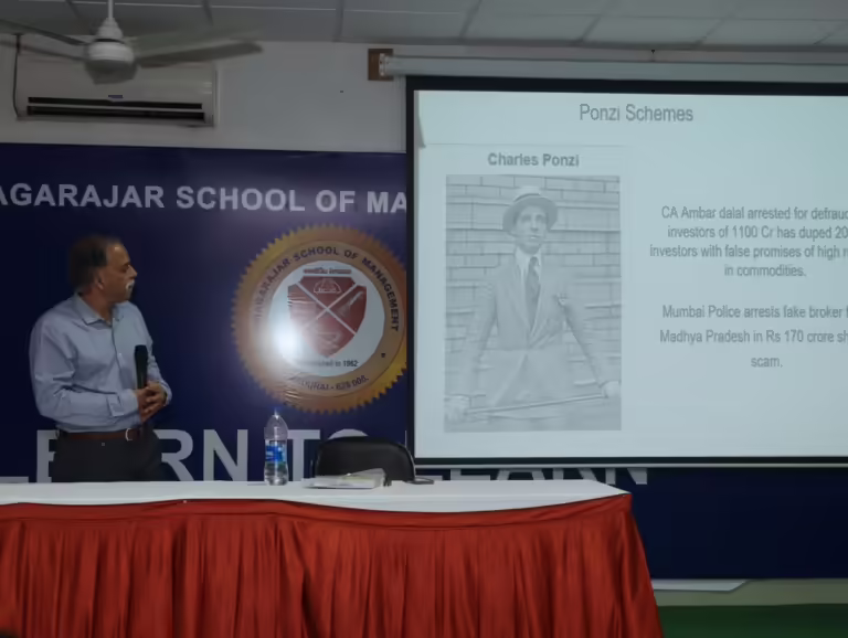 The Department Of Commerce Organized A Session On 'financial Education For Young Minds' By Mr. A. K. Narayan, An Author, Mentor And Investor On The 20th Of July 2024. He Had An Interactive Talk With The St (1)